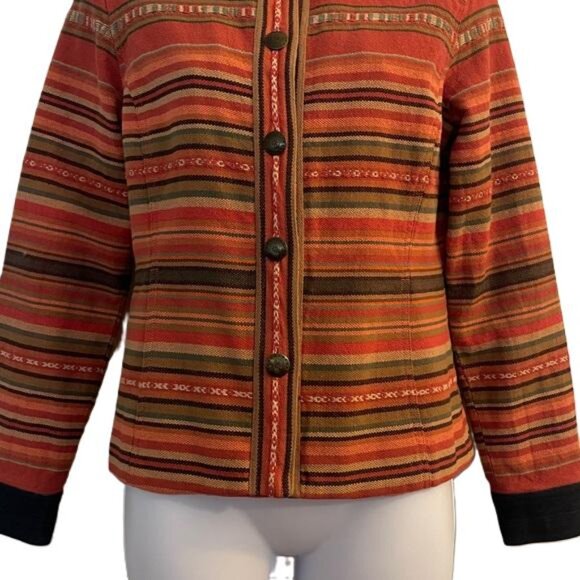 Vintage Coldwater Creek Vibrant Red Southwest Jacket XS - Picture 3 of 7